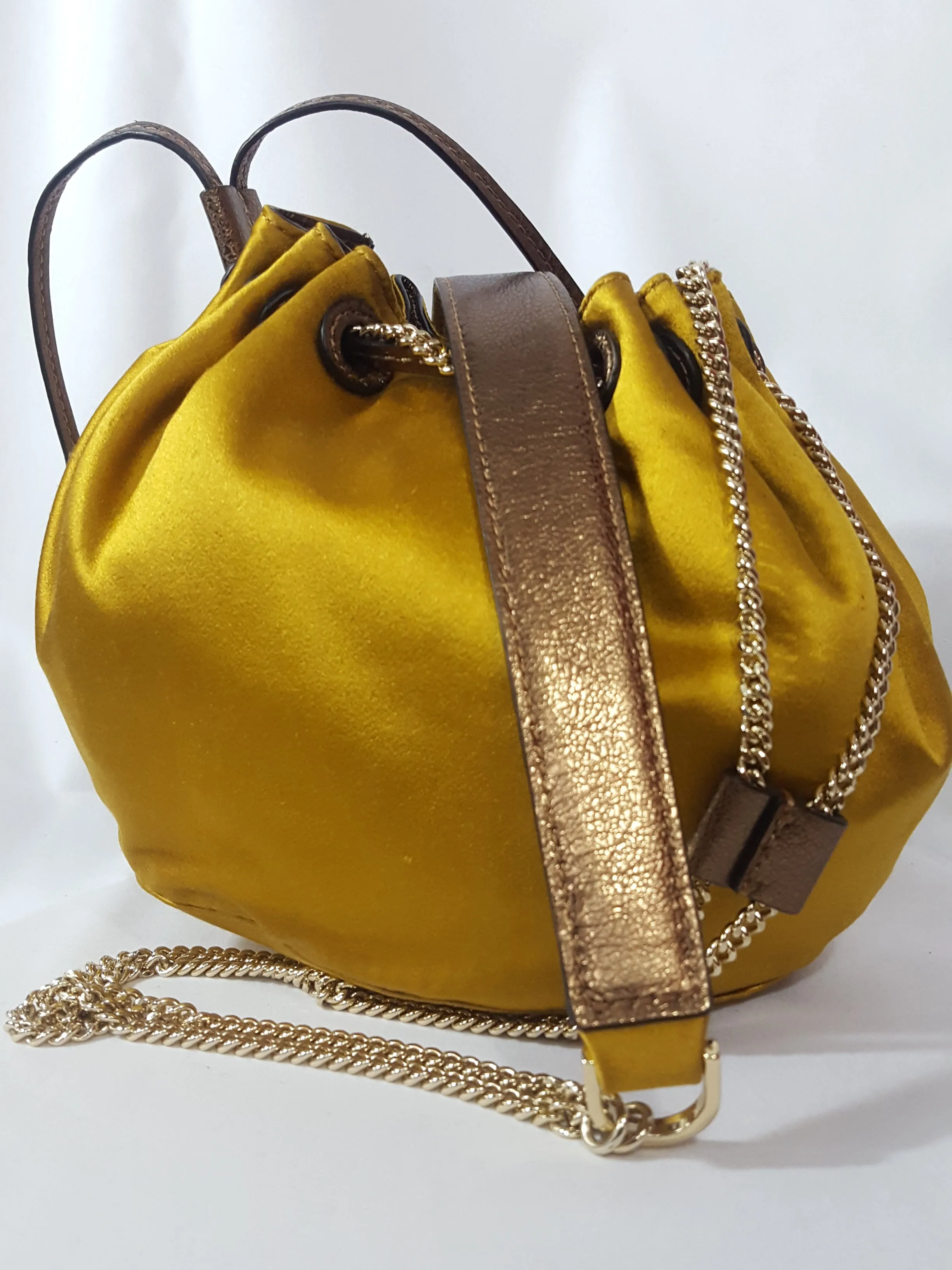 DvF LV PWR Mini Satin Drawstring Bag