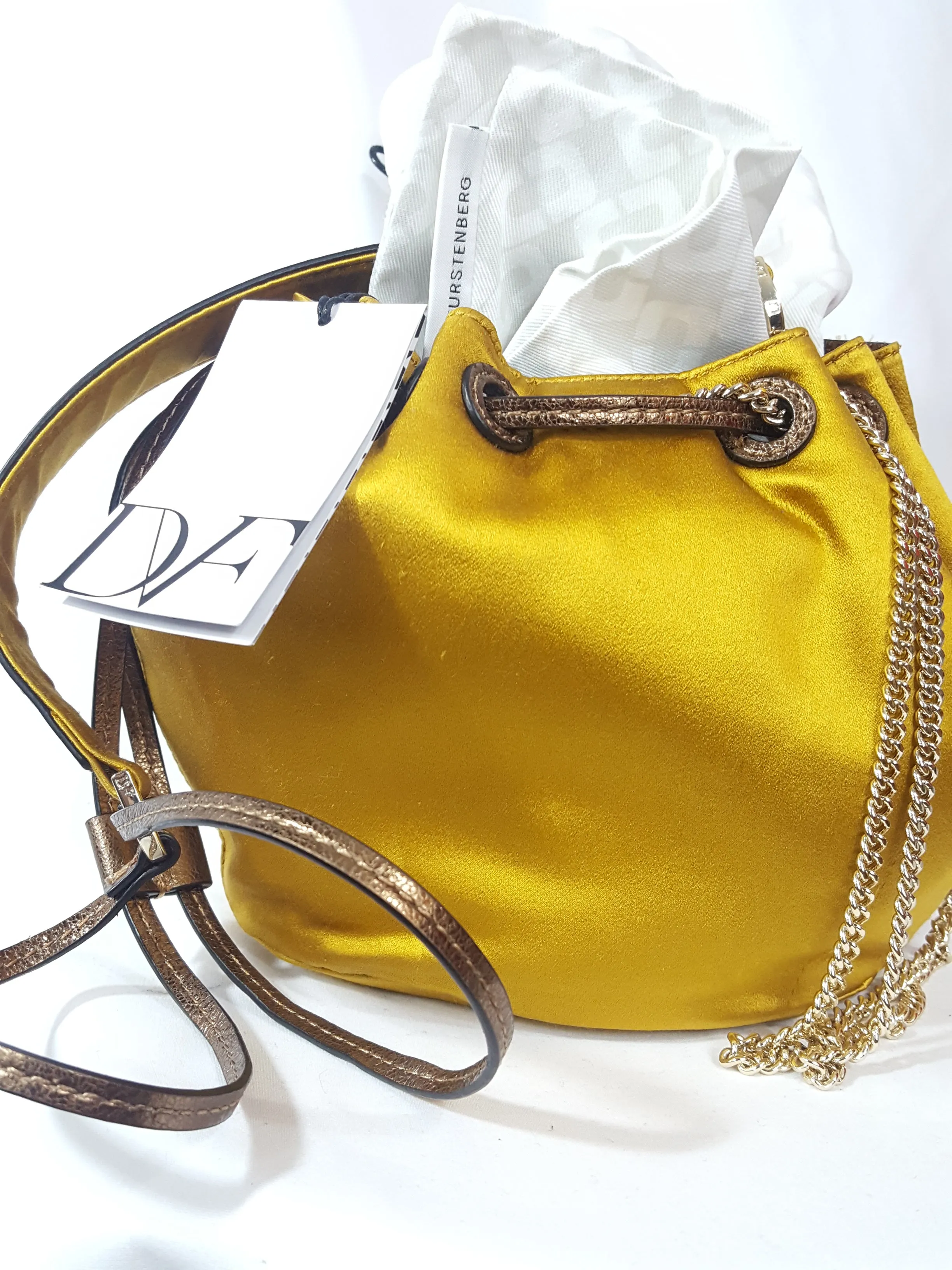 DvF LV PWR Mini Satin Drawstring Bag