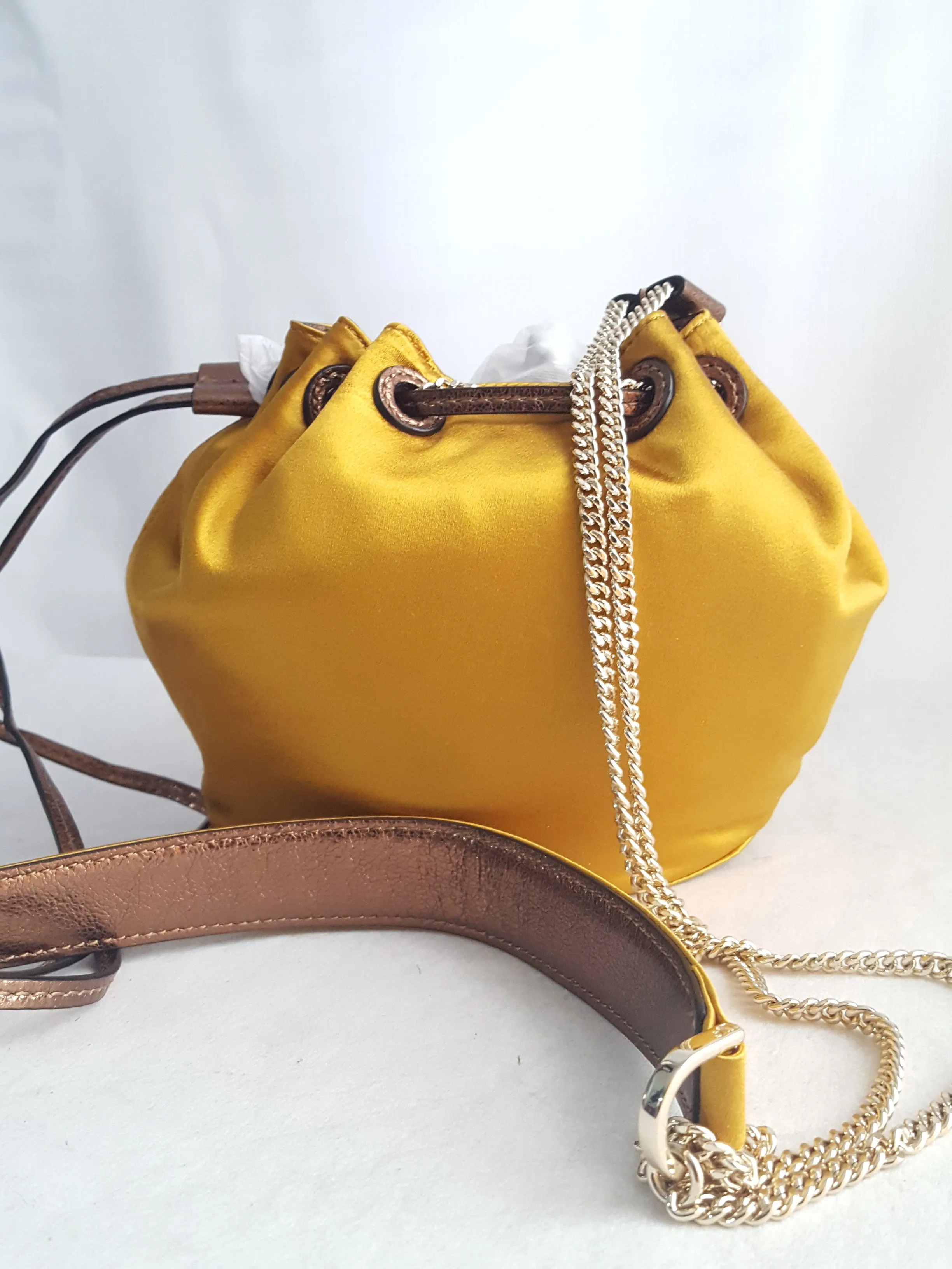 DvF LV PWR Mini Satin Drawstring Bag
