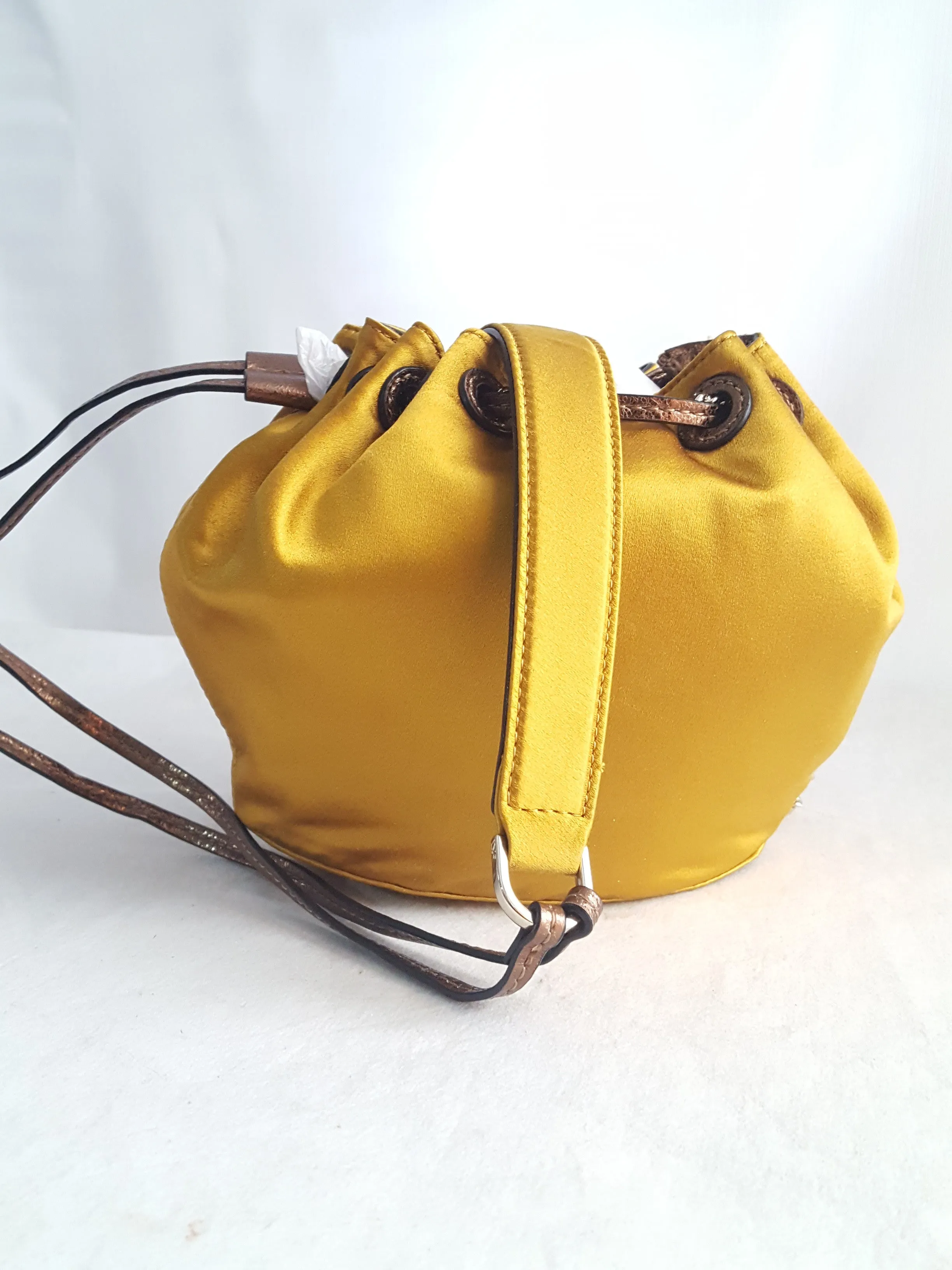 DvF LV PWR Mini Satin Drawstring Bag