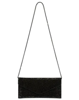 Envelope Black Crystal Clutch