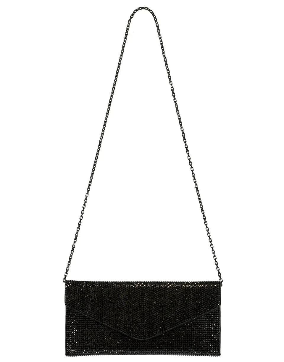 Envelope Black Crystal Clutch
