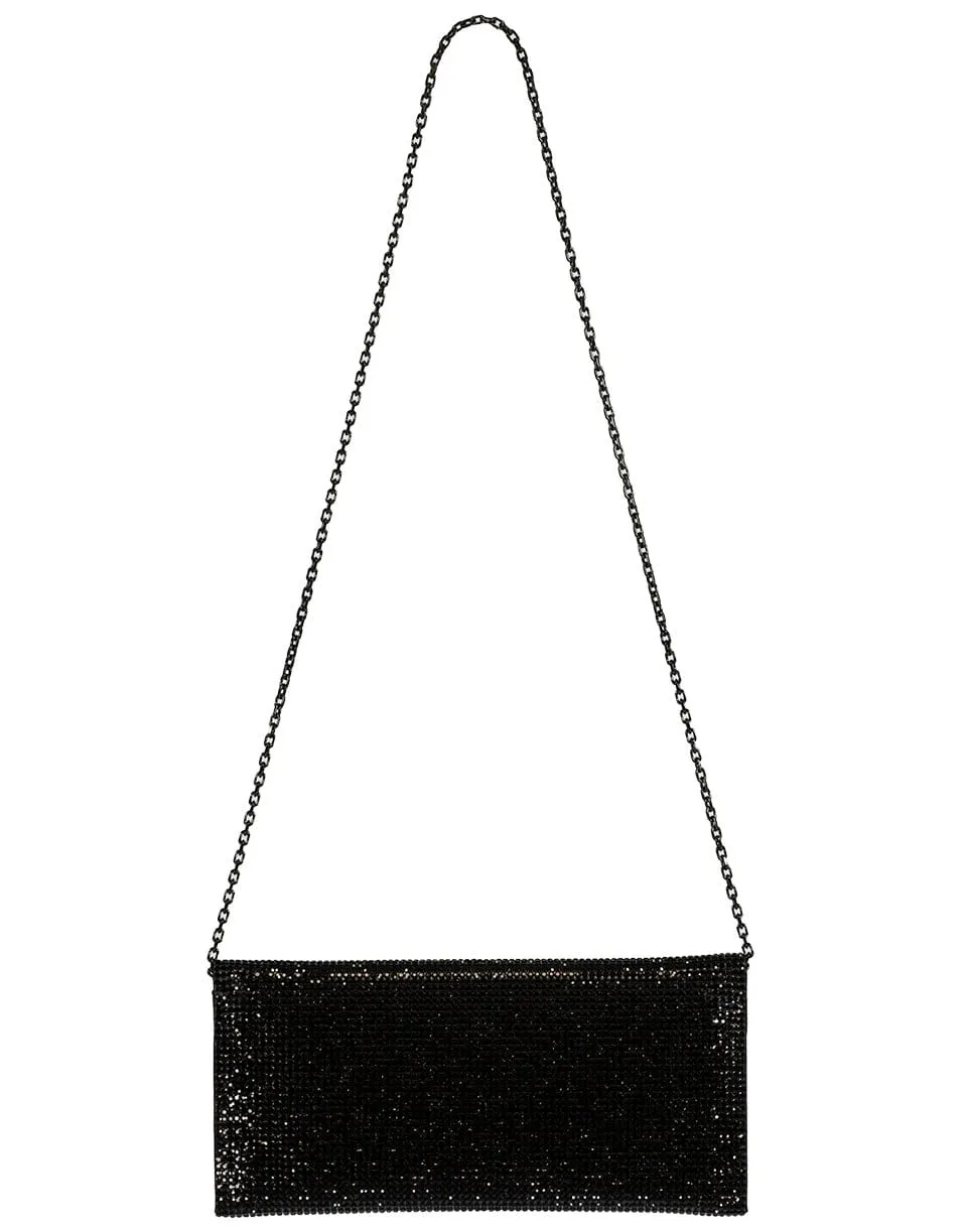 Envelope Black Crystal Clutch