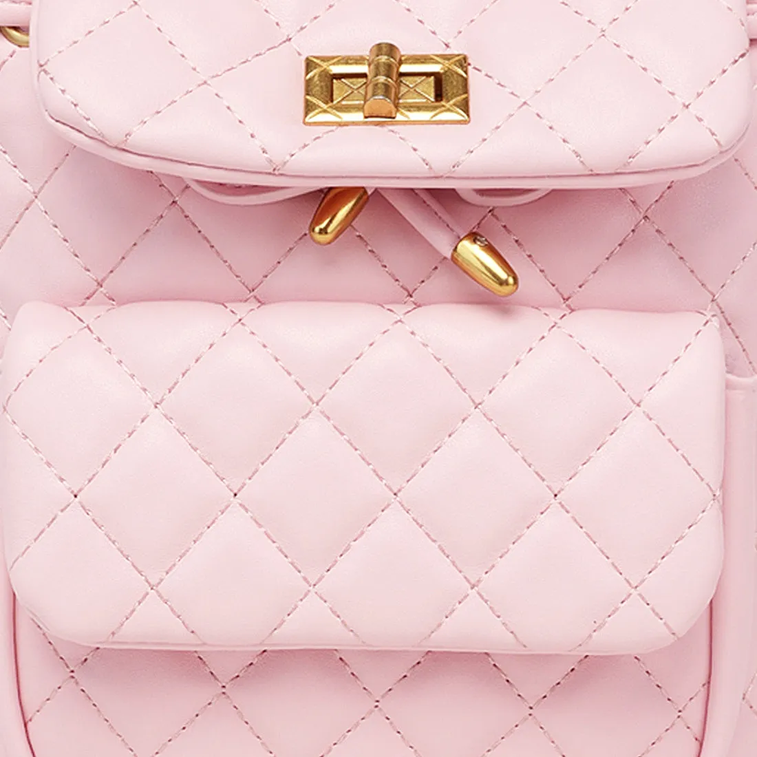 Faux Leather Bucket Backpack