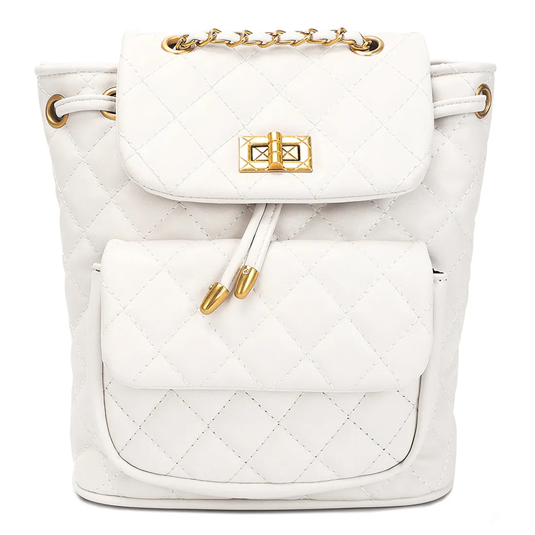 Faux Leather Bucket Backpack