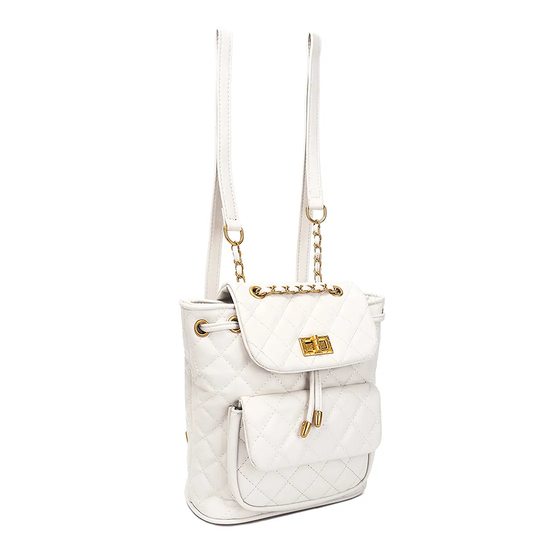 Faux Leather Bucket Backpack
