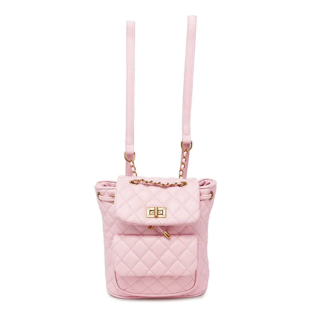 Faux Leather Bucket Backpack