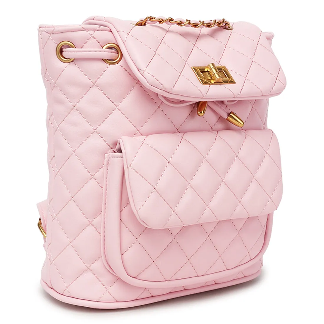 Faux Leather Bucket Backpack