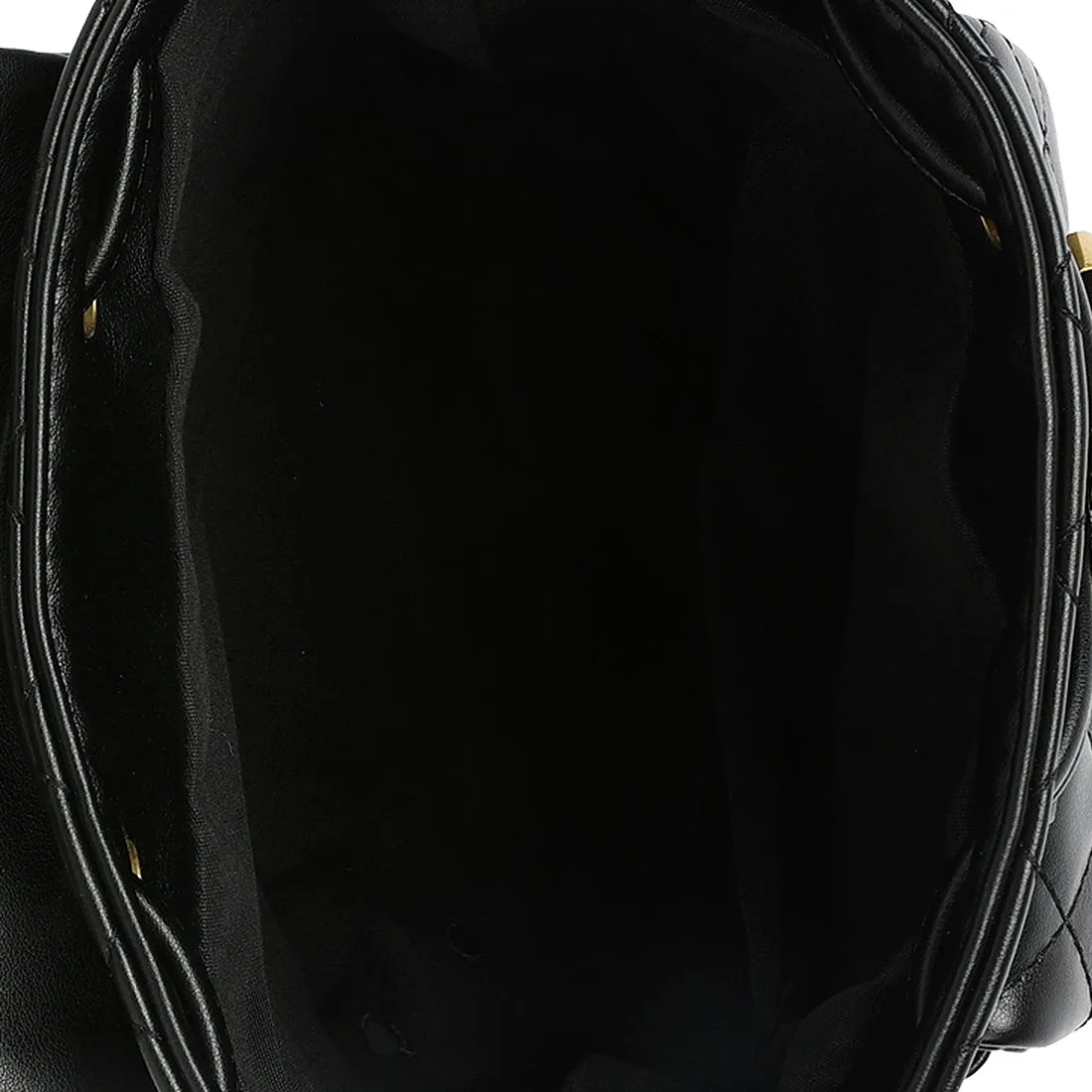 Faux Leather Bucket Backpack