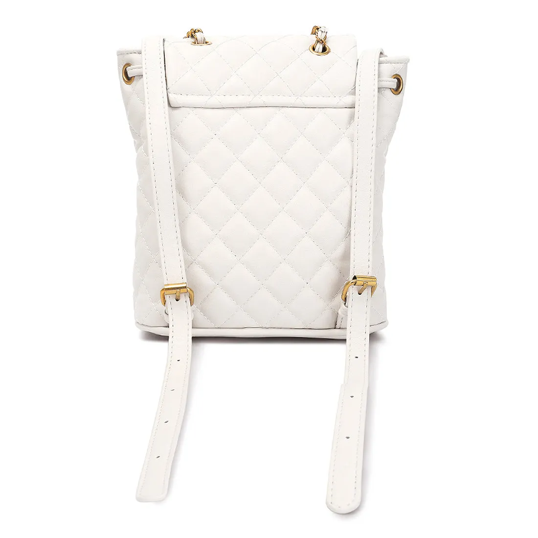 Faux Leather Bucket Backpack
