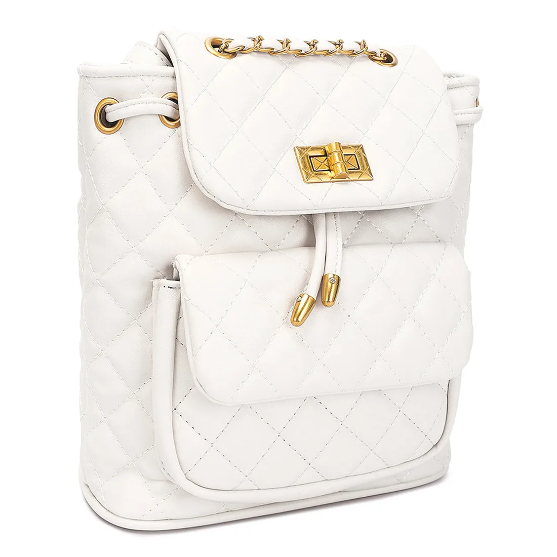 Faux Leather Bucket Backpack