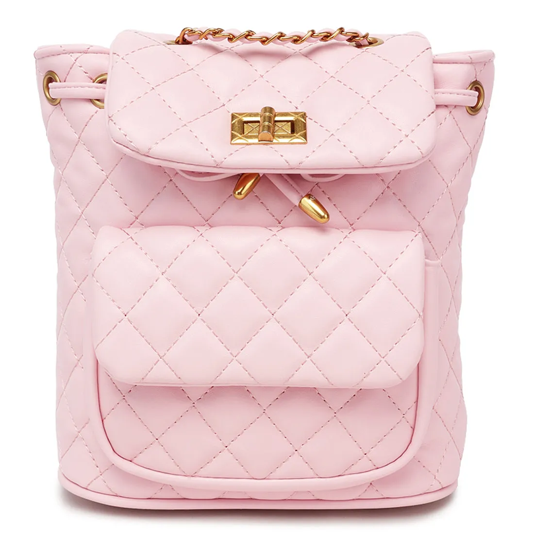 Faux Leather Bucket Backpack