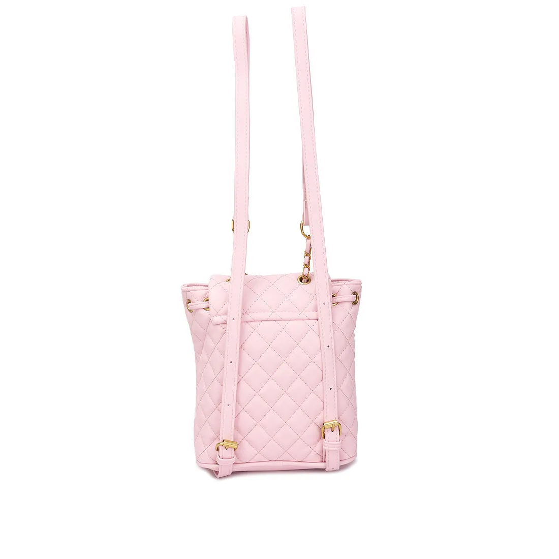Faux Leather Bucket Backpack