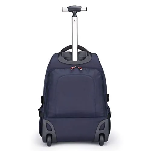 Funny & Special 19 Inches Large Storage Laptop Travel Rolling Backpack Waterproof Wheeled For Men