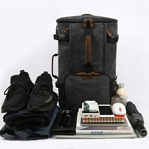 G-FAVOR 40L Travel Backpack,Vintage Canvas Rucksack Convertible Duffel Bag Flight Approved Luggage Carry Fit for 17 Inch Laptop