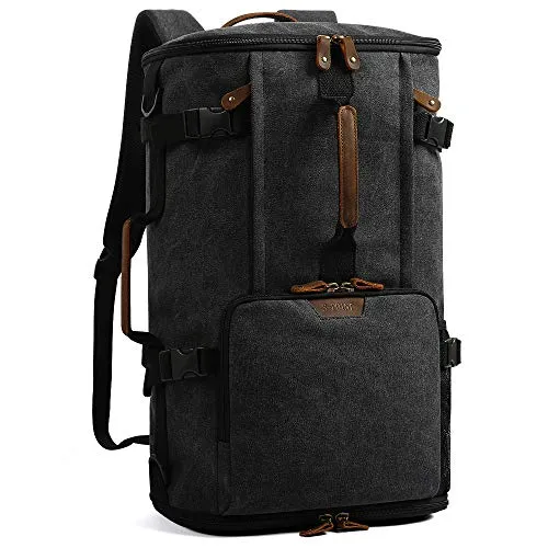 G-FAVOR 40L Travel Backpack,Vintage Canvas Rucksack Convertible Duffel Bag Flight Approved Luggage Carry Fit for 17 Inch Laptop