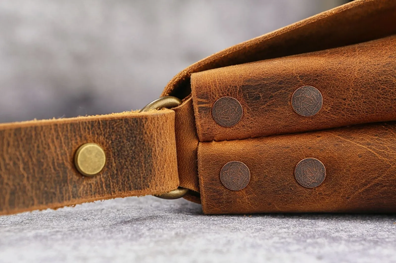 Genuine leather mens stachel bag , small minimal designer messenger shoulder bag