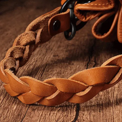 Genuine Pathwork Leather Drawstring Bucket Bags