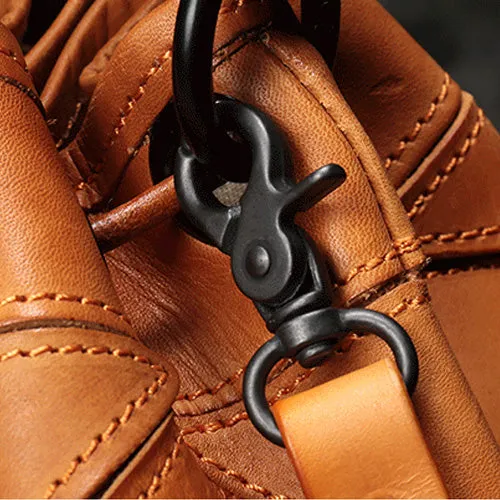 Genuine Pathwork Leather Drawstring Bucket Bags