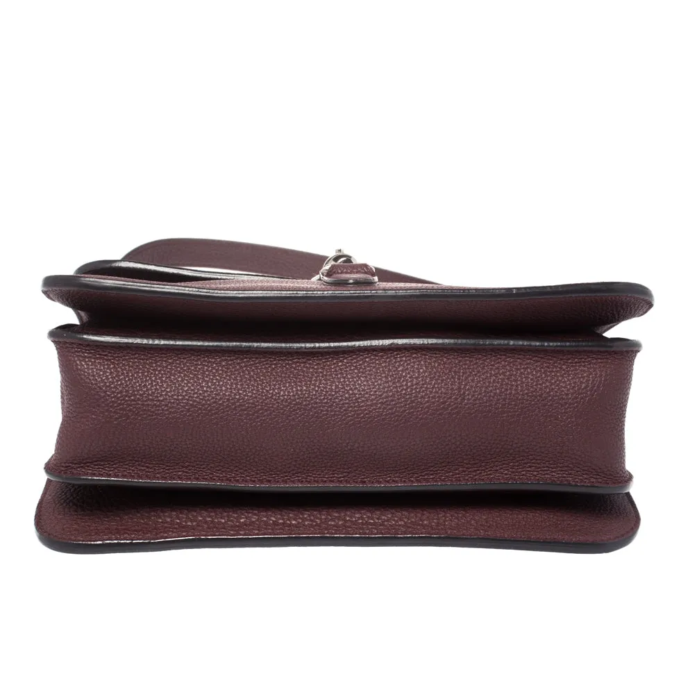 Gucci Maroon Soft Pebbled Leather Jackie Flap Shoulder Bag