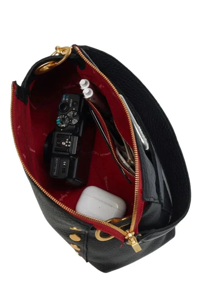 Hammitt Bryant Med - Black / Brushed Gold Red Zip