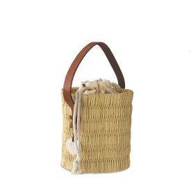 Handwoven Reed Bucket Bag