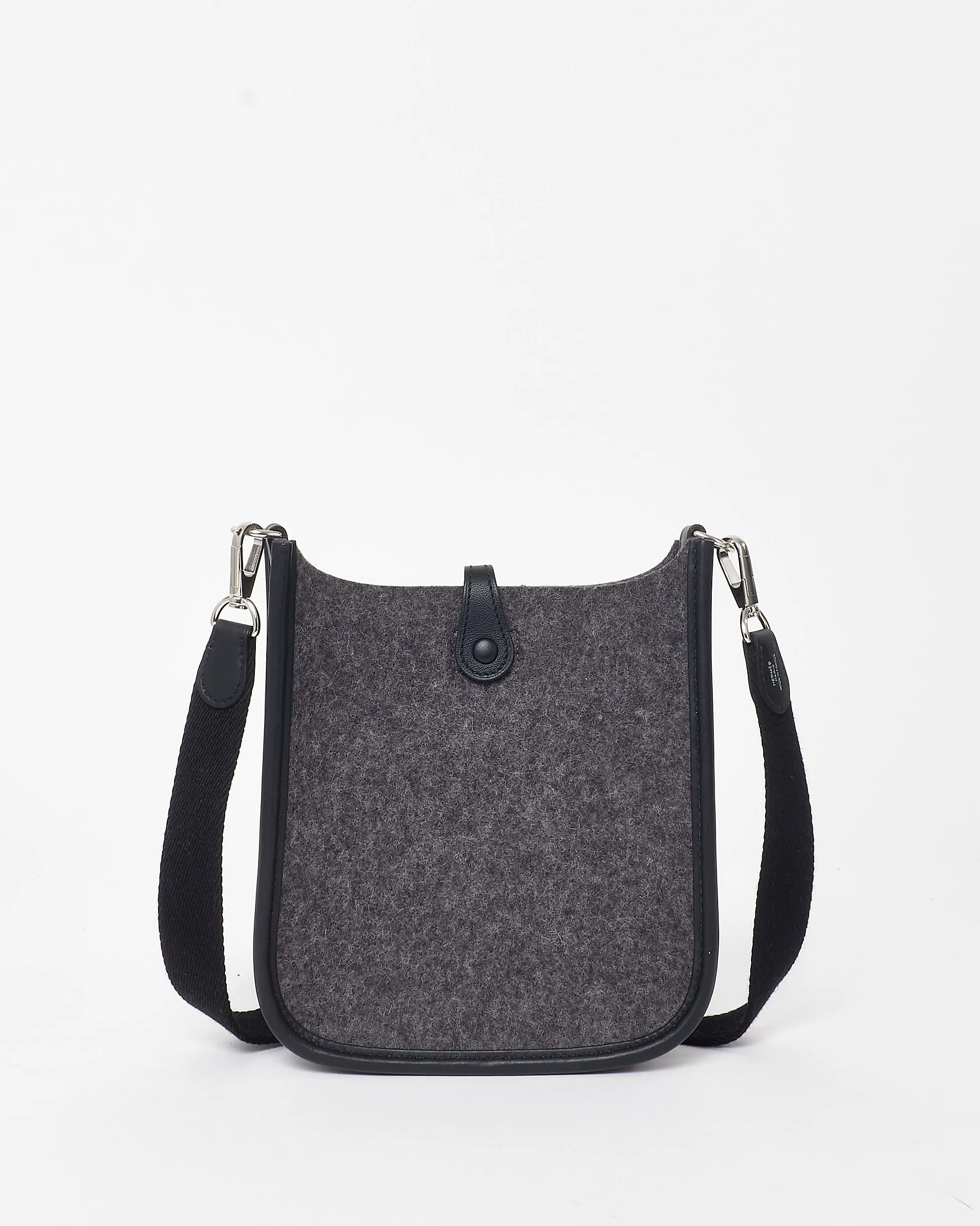 Hermès Grey Felt & Black Leather Evelyne TPM Crossbody Bag