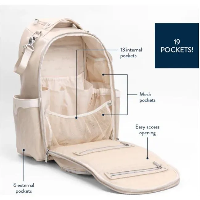 Itzy Ritzy Diaper Bag Backpack Plus - Oat