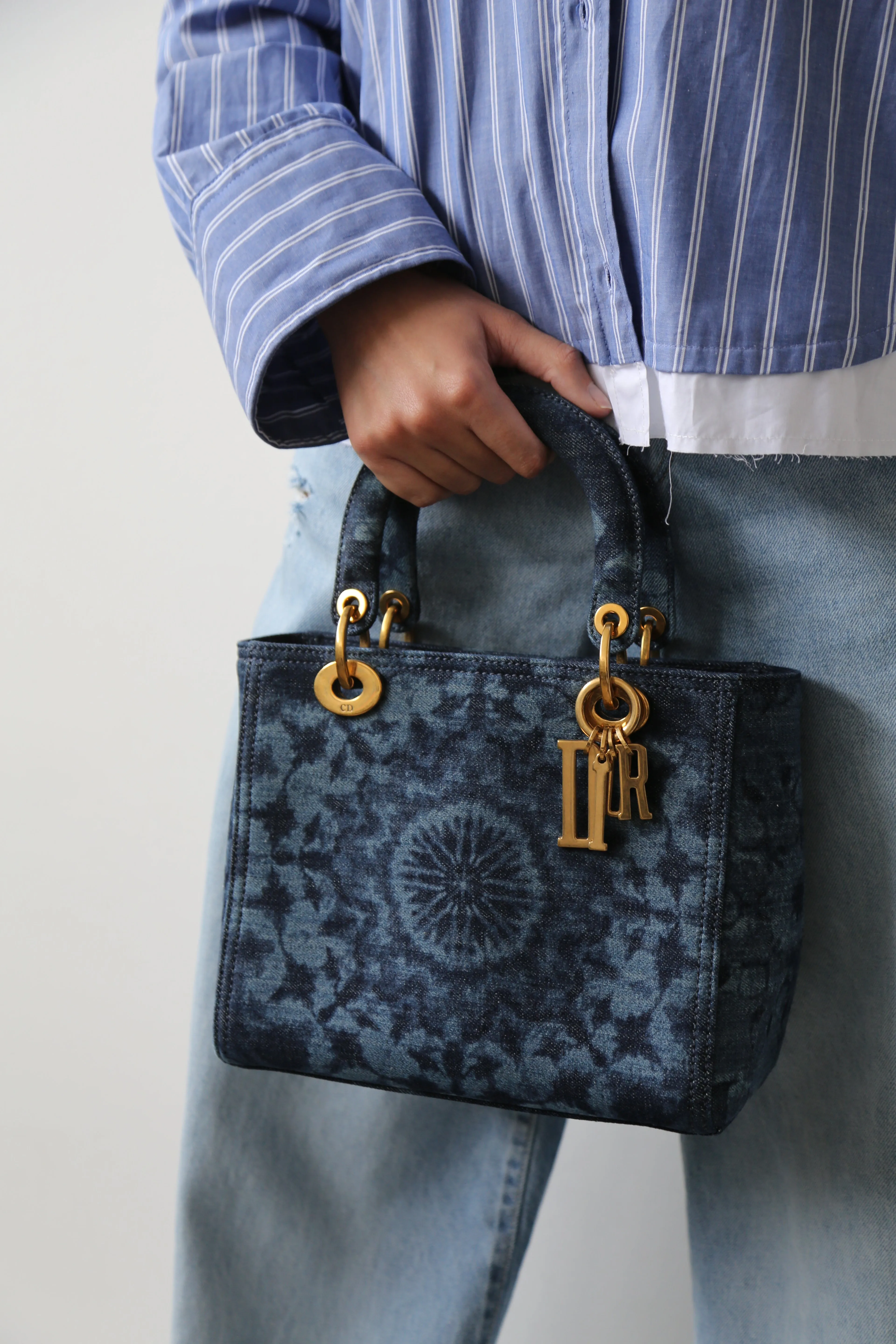 Lady Dior Denim Tie Dye Medium Handbag