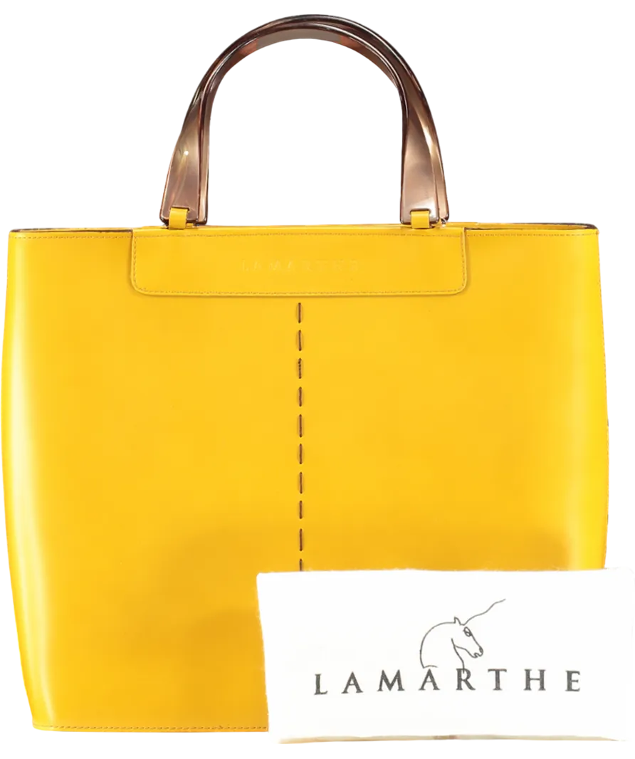 LAMARTHE PARIS Mustard Yellow Top Handle Handbag