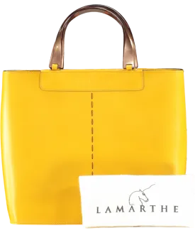LAMARTHE PARIS Mustard Yellow Top Handle Handbag
