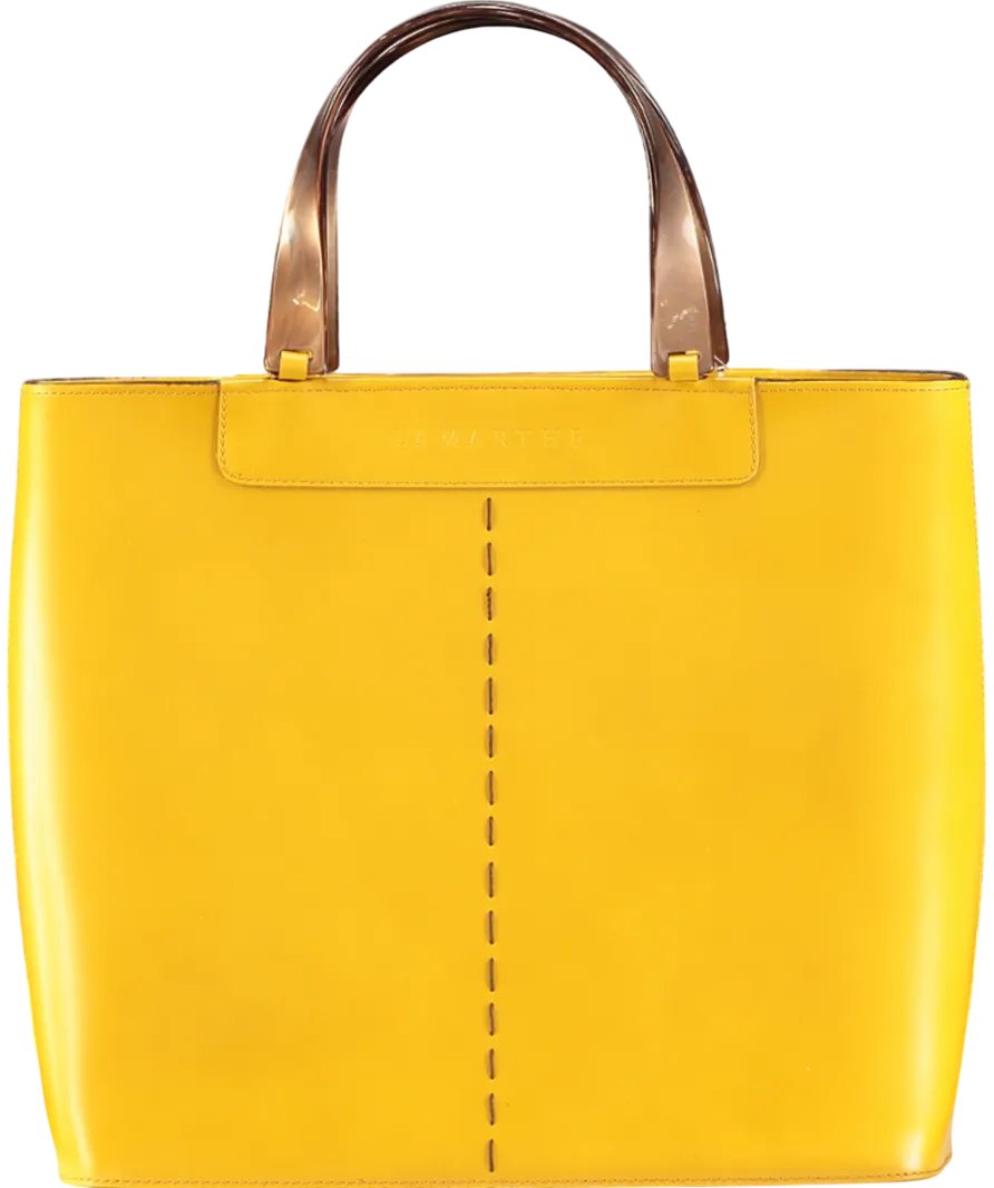 LAMARTHE PARIS Mustard Yellow Top Handle Handbag