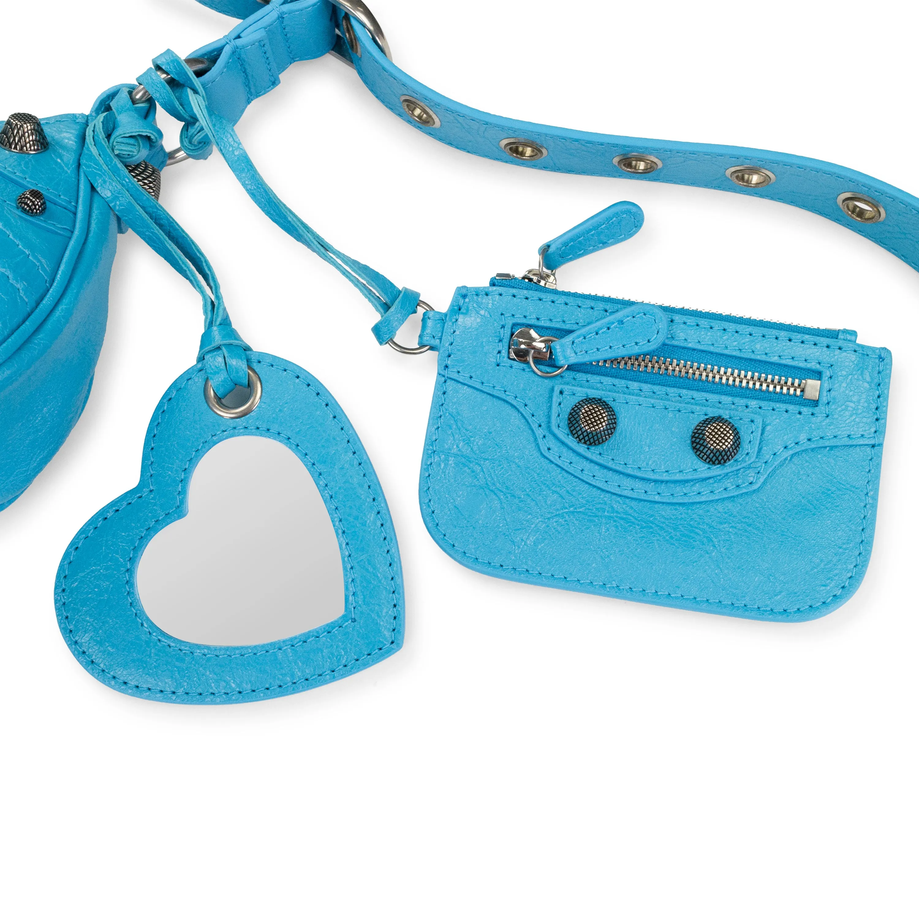 LE CAGOLE XS SHOULDER BAG CYAN SHOULDER BAGS