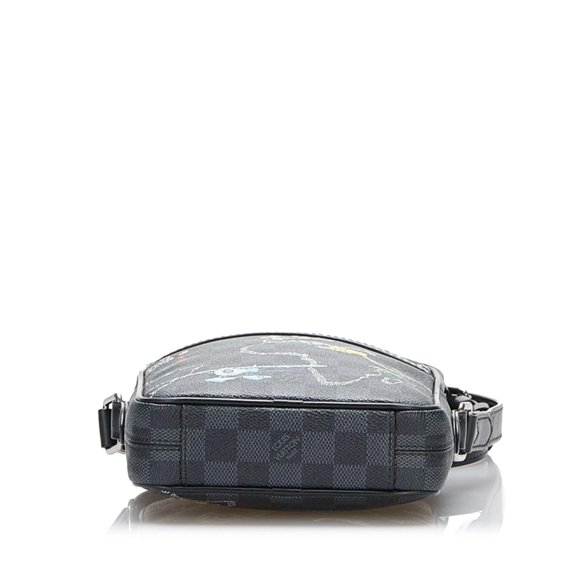 Louis Vuitton Damier Graphite Renaissance Map Danube Slim PM (SHG-sFyJon)