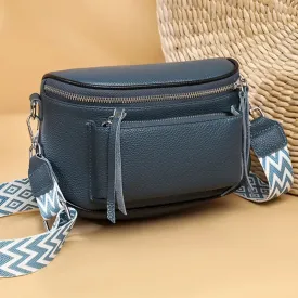 Luxury Genuine Leather Shoulder Saddle Handbag for Women Crossbody Cowhide Fashion Messenger Bags