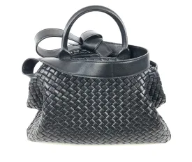 Mdium Intrecciato Leather Handle Bag with Detachable Strap