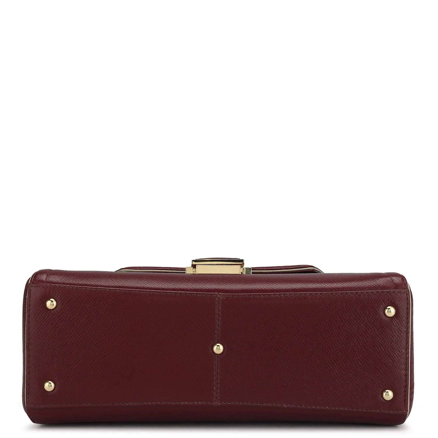 Medium Franzy Leather Satchel - Blood Stone