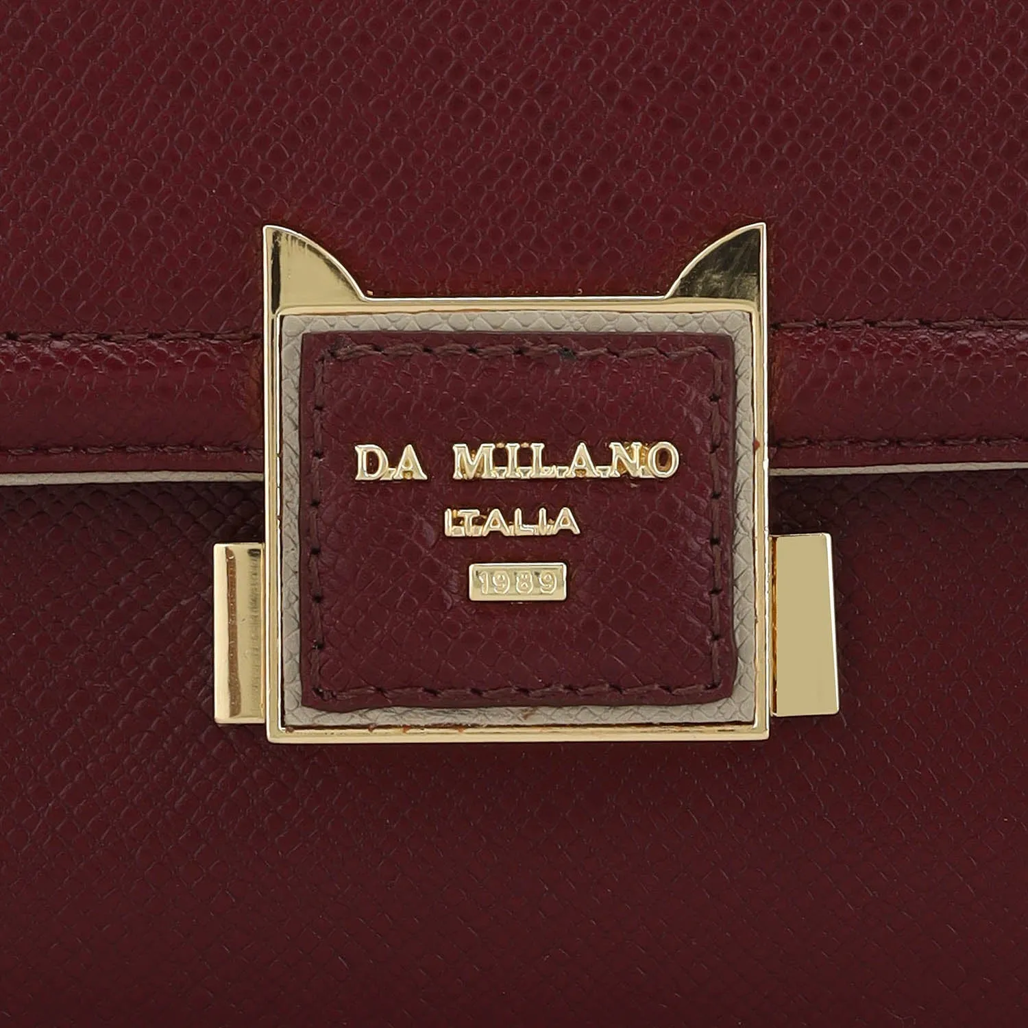 Medium Franzy Leather Satchel - Blood Stone