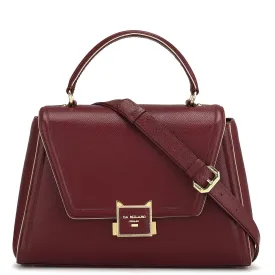 Medium Franzy Leather Satchel - Blood Stone