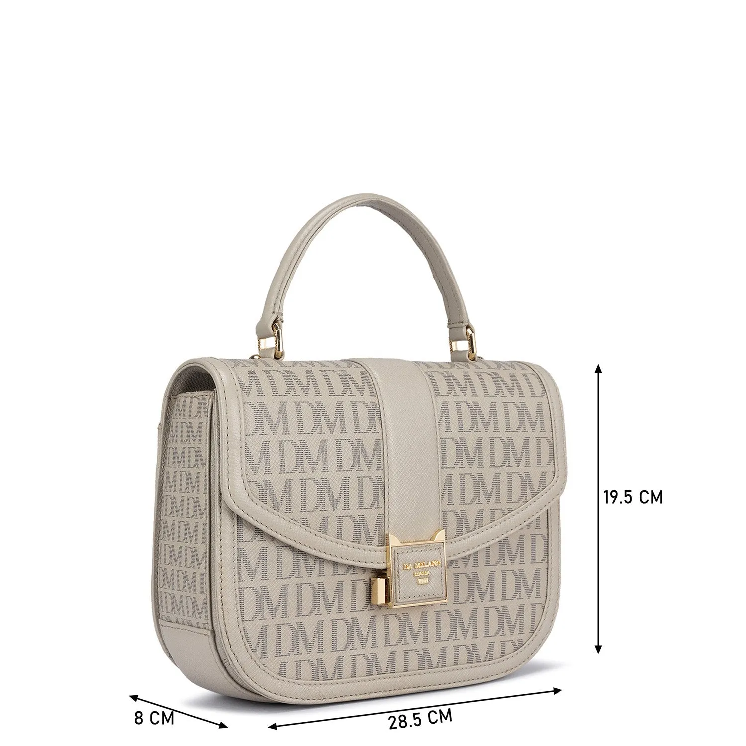 Medium Monogram Leather Satchel - Lamb