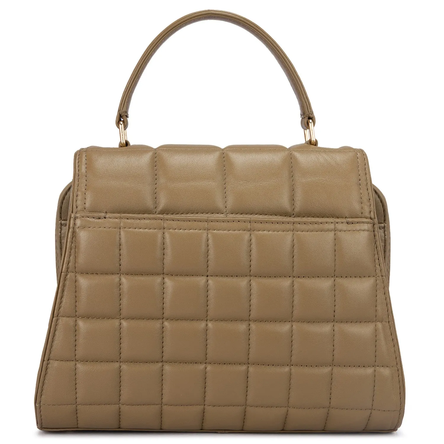Medium Quilting Leather Satchel  - Olive