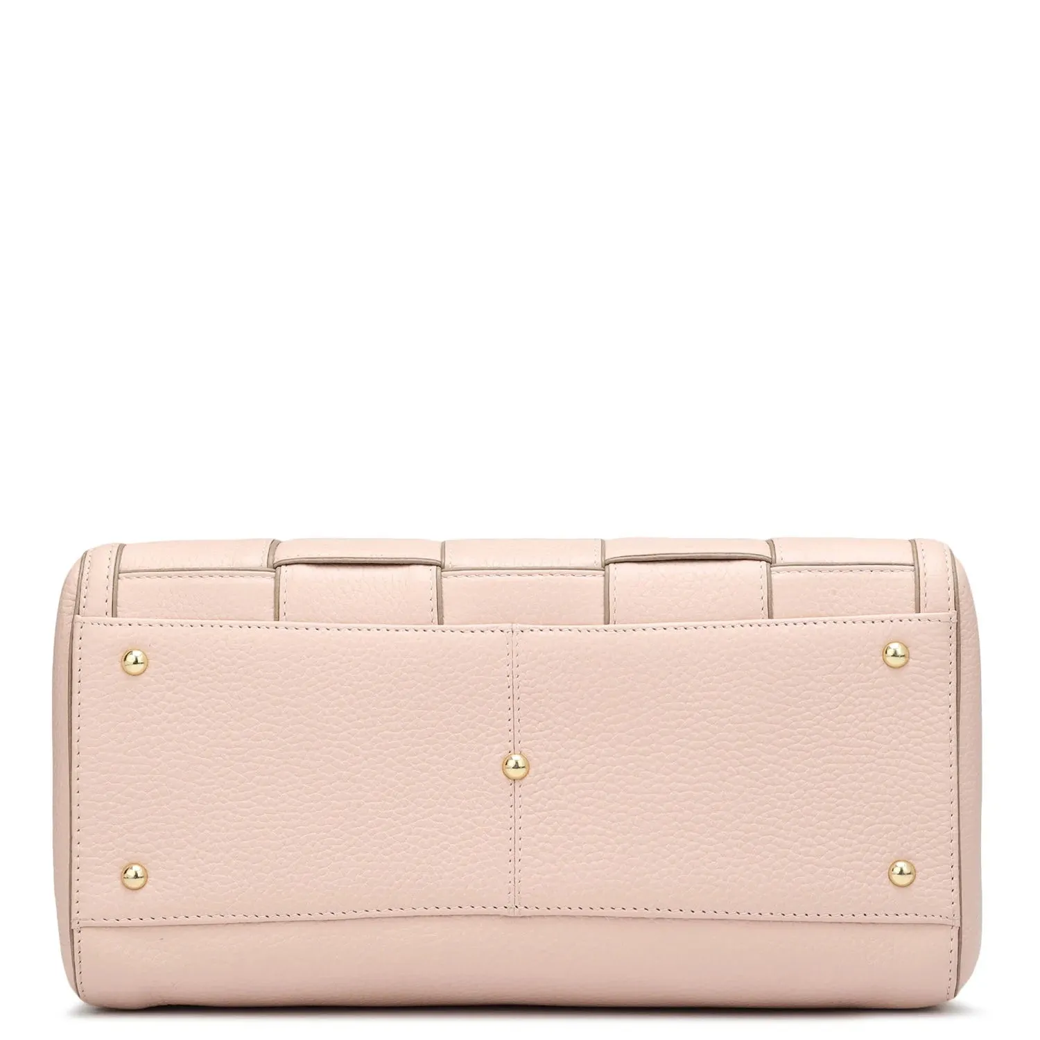 Medium Wax Leather Satchel - Baby Pink