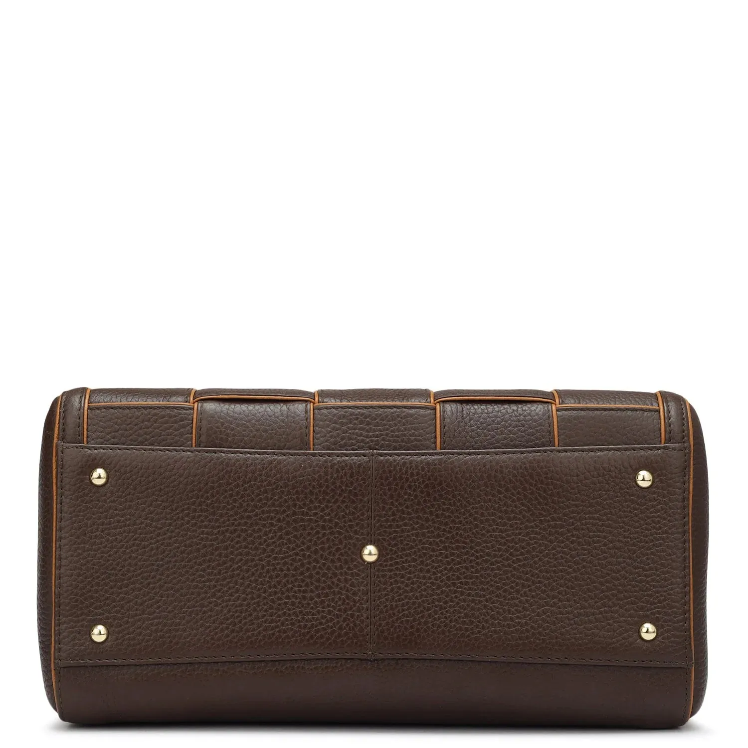 Medium Wax Leather Satchel - Chocolate