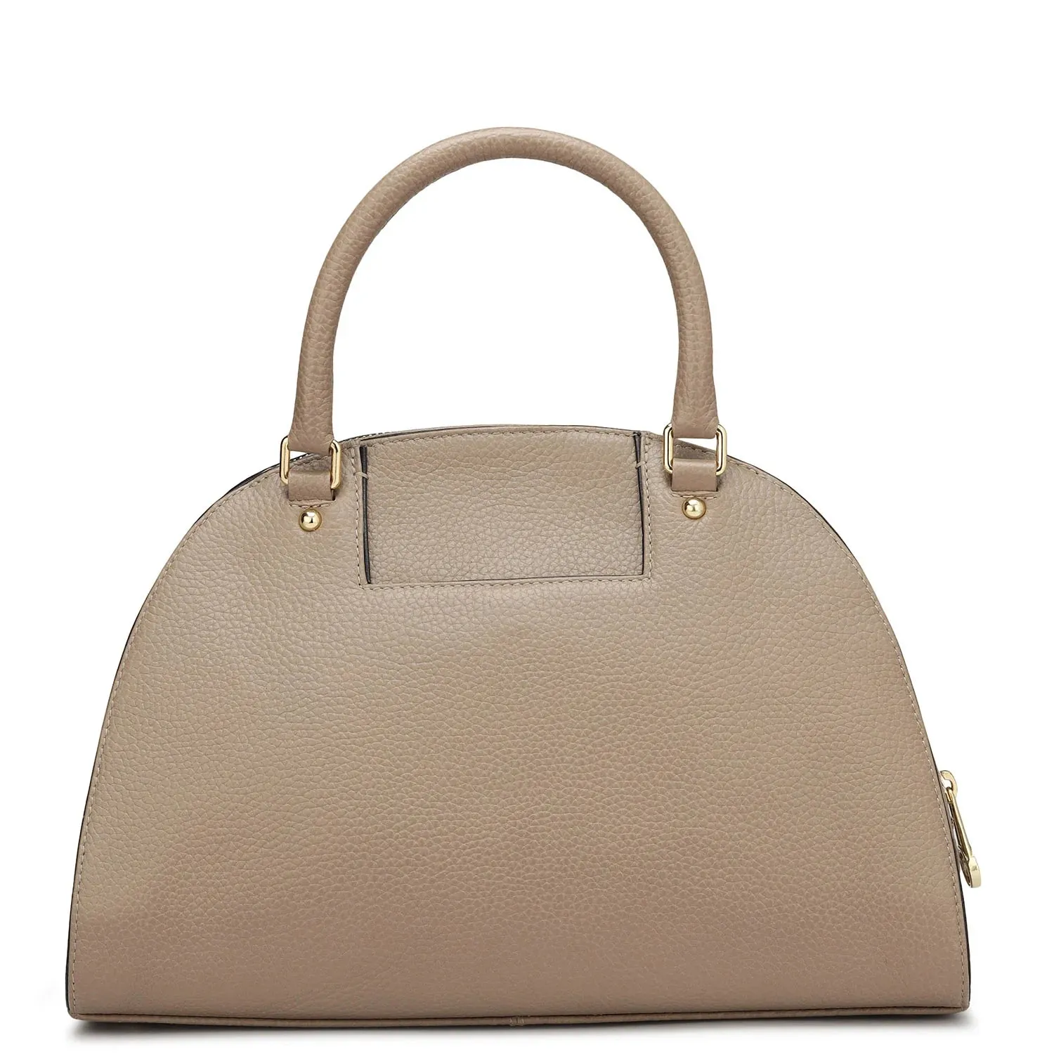 Medium Wax Leather Satchel - Greyish Taupe