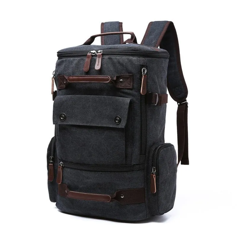 Men's Vintage Canvas Laptop Computer Travel Bag Backpack