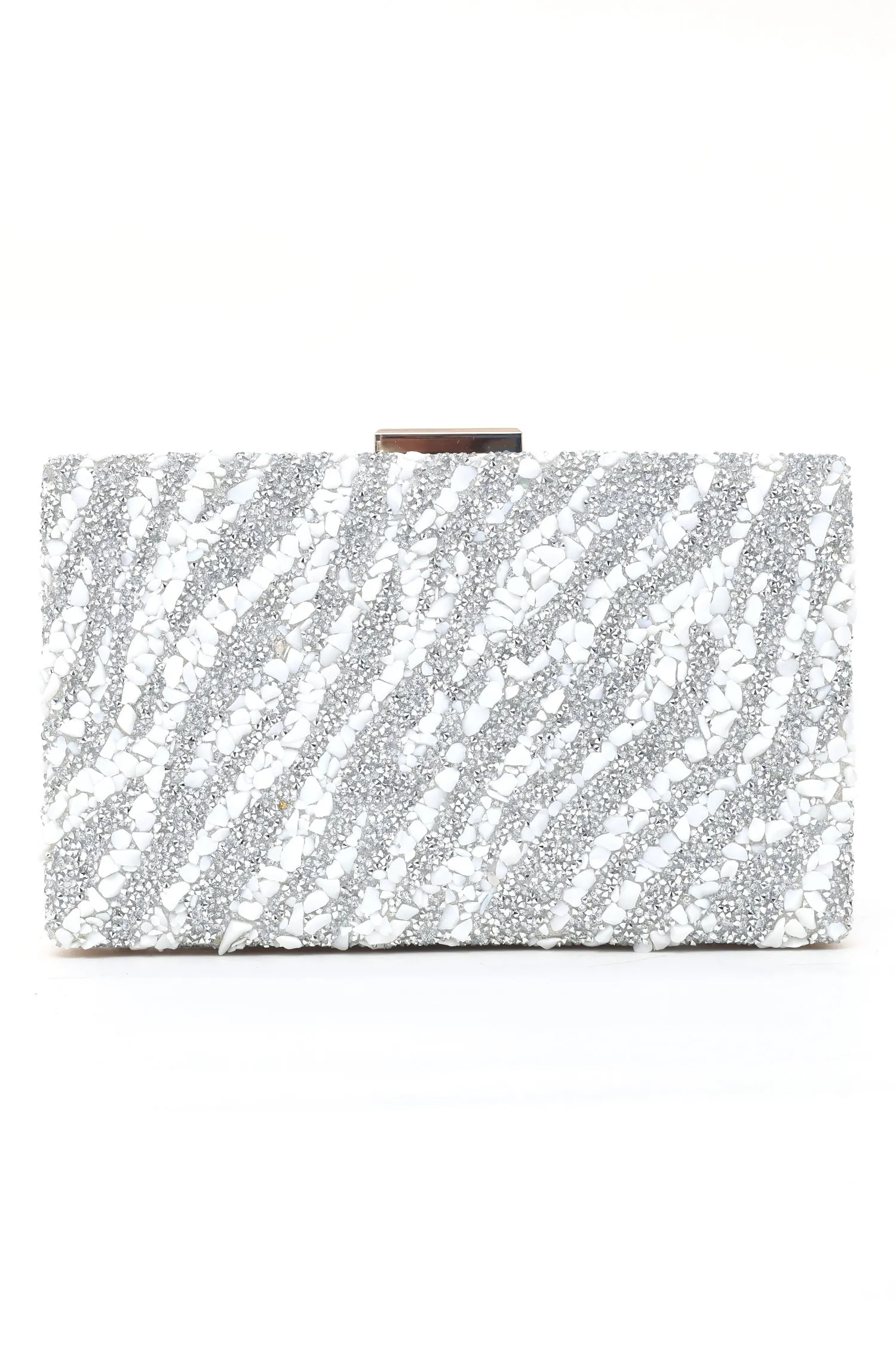 MOSIAC STATEMENT CLUTCH-SILVER