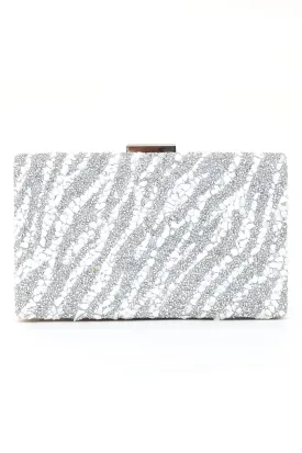 MOSIAC STATEMENT CLUTCH-SILVER