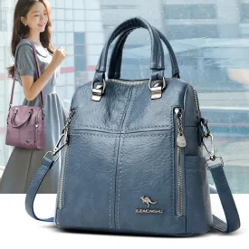 Multifunction Travel Leather Backpack