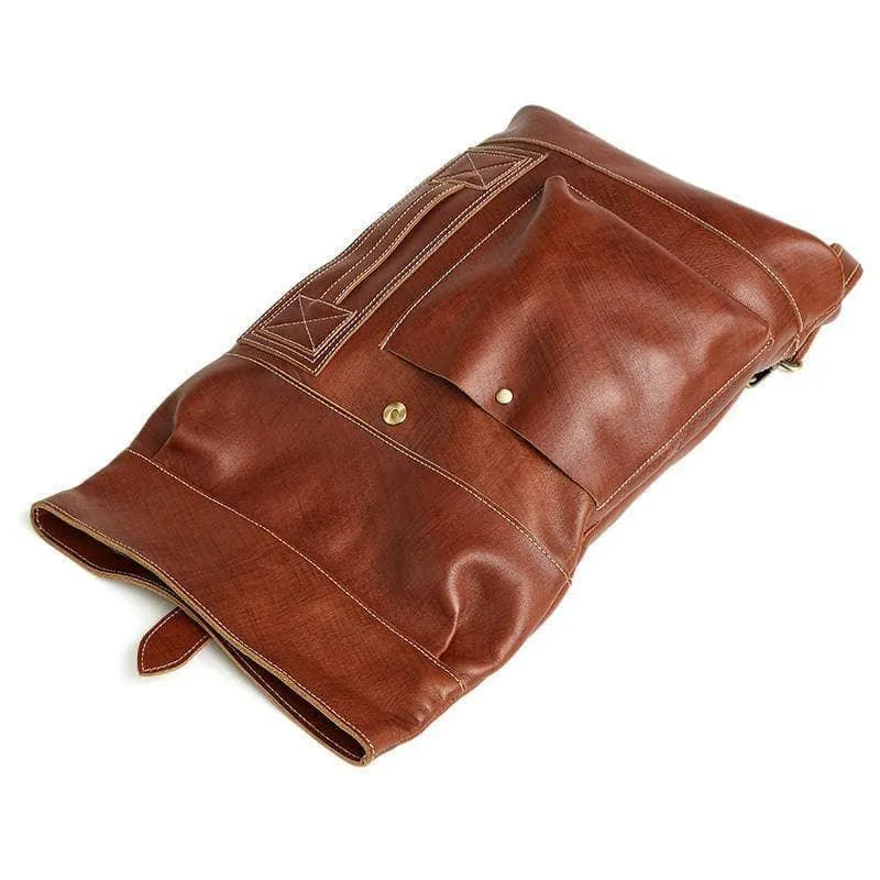 Nesitu Casual Vintage Genuine Leather Women Men's Backpacks 14''  Travel Bag