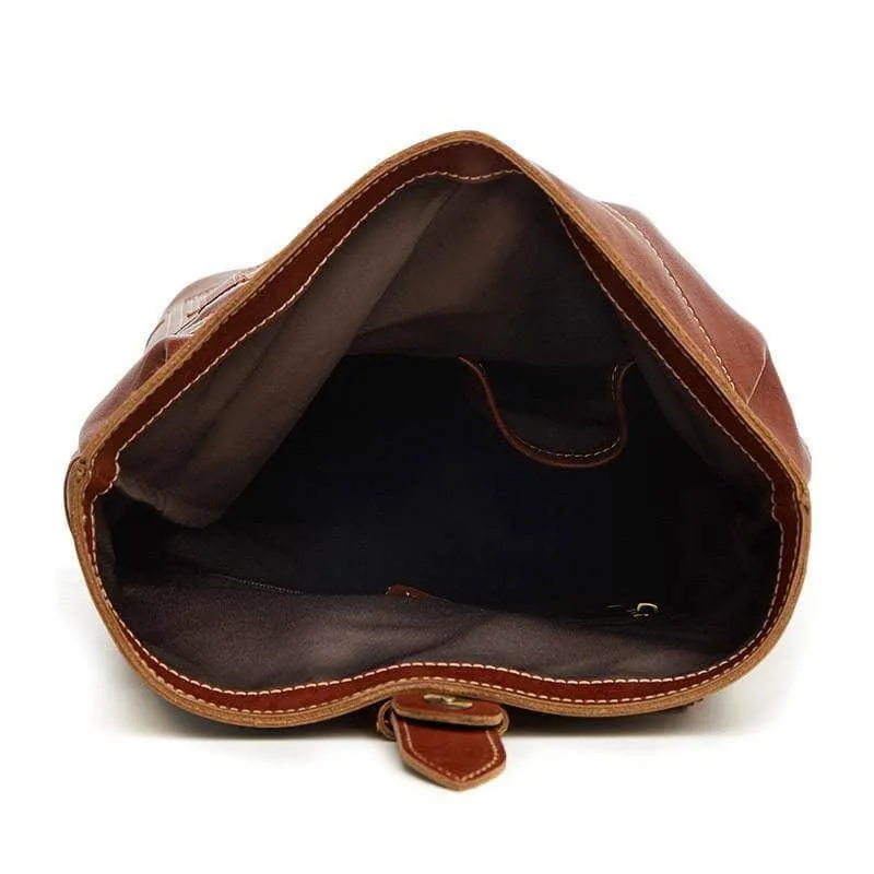 Nesitu Casual Vintage Genuine Leather Women Men's Backpacks 14''  Travel Bag